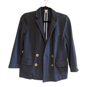 J.Crew Cotton Blend Double Breasted Blazer Navy Size Small